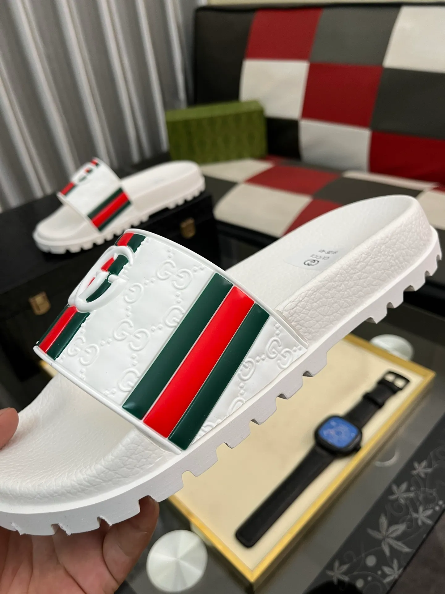 Men's men's shoes💰260⌚️⌚️ＧＵＣＣＩ.Gucci.Official website 1:1 popular slippers hot sale! Original original material 🩴 SIZE: 38-46 (45.46 non-refundable)